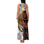 Aboriginal Kangaroo Pattern Dot Art Family Matching Tank Maxi Dress and Hawaiian Shirt
