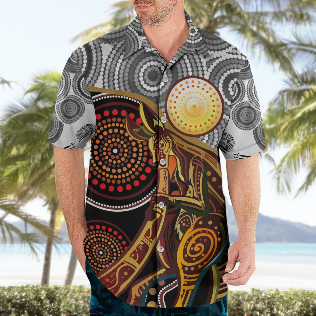 Aboriginal Kangaroo Pattern Dot Art Hawaiian Shirt