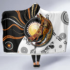 Aboriginal Kangaroo Pattern Dot Art Hooded Blanket