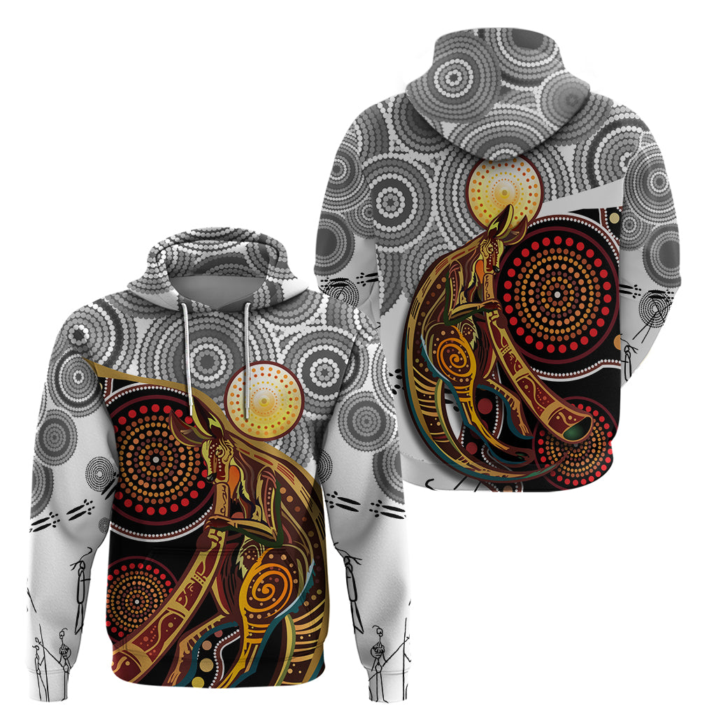Aboriginal Kangaroo Pattern Dot Art Hoodie