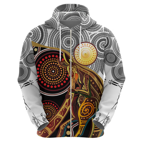 Aboriginal Kangaroo Pattern Dot Art Hoodie