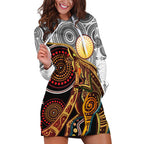Aboriginal Kangaroo Pattern Dot Art Hoodie Dress