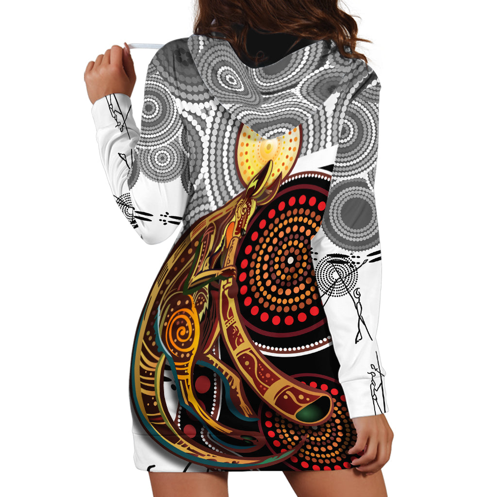 Aboriginal Kangaroo Pattern Dot Art Hoodie Dress