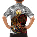 Aboriginal Kangaroo Pattern Dot Art Kid Hawaiian Shirt