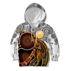 Aboriginal Kangaroo Pattern Dot Art Kid Hoodie
