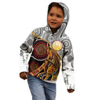 Aboriginal Kangaroo Pattern Dot Art Kid Hoodie