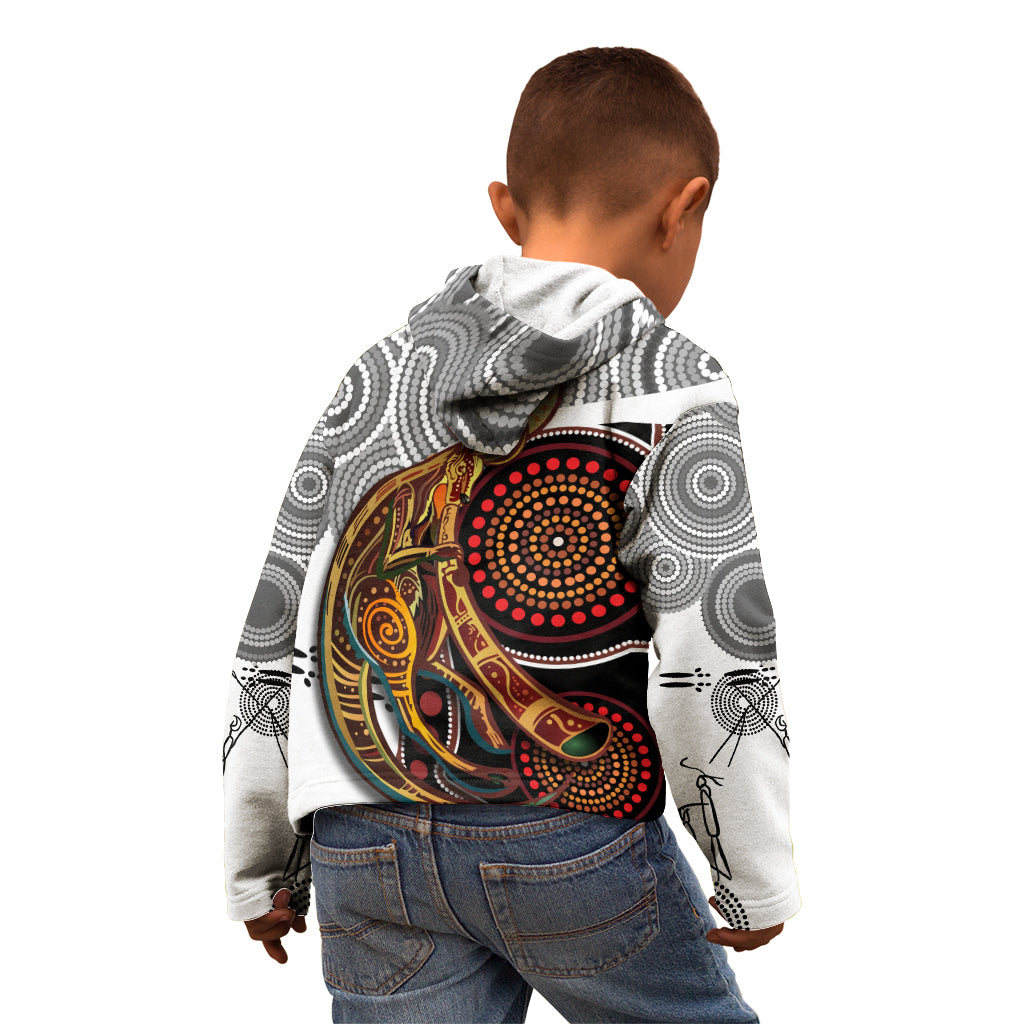 Aboriginal Kangaroo Pattern Dot Art Kid Hoodie