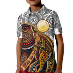Aboriginal Kangaroo Pattern Dot Art Kid Polo Shirt
