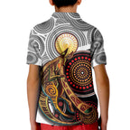 Aboriginal Kangaroo Pattern Dot Art Kid Polo Shirt