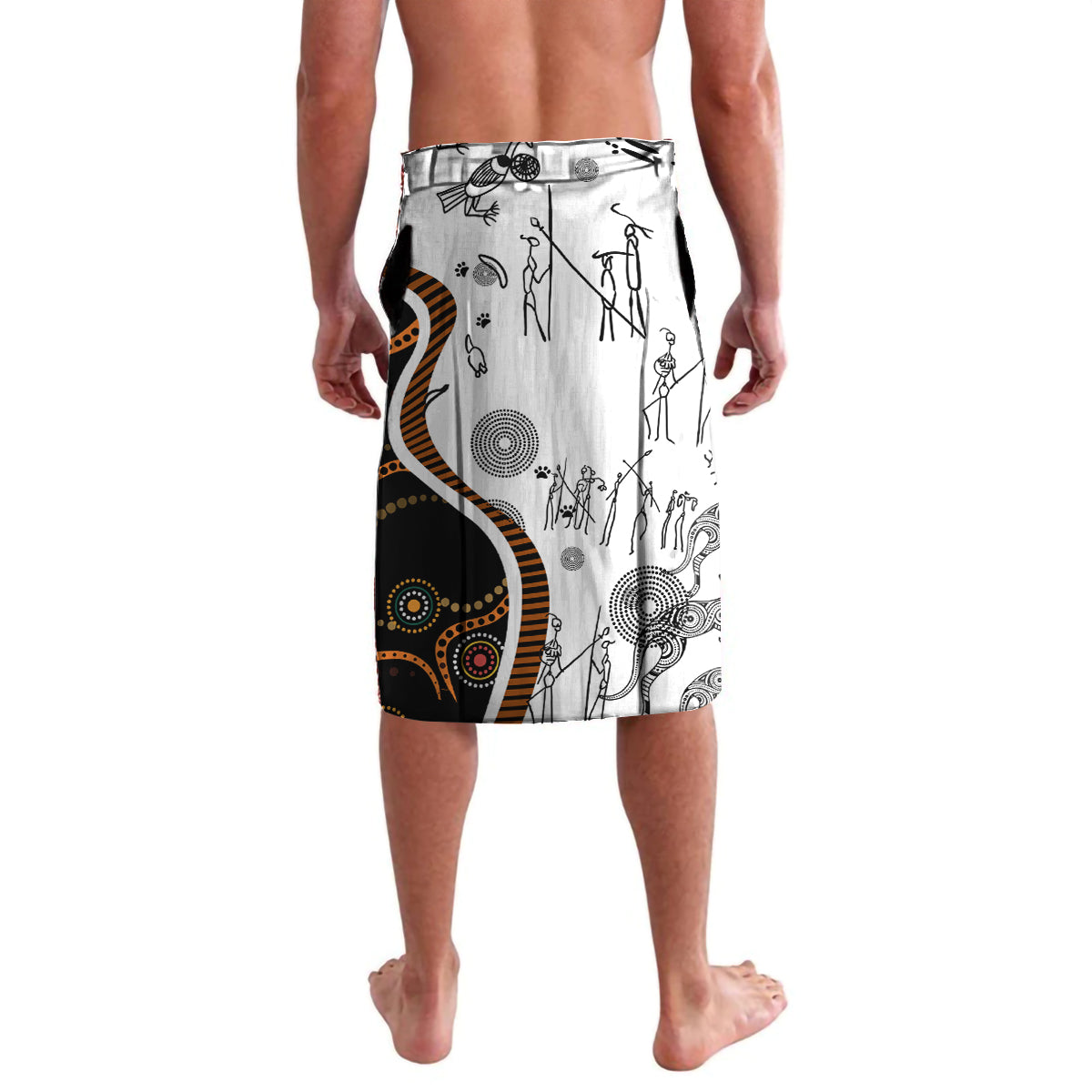 Aboriginal Kangaroo Pattern Dot Art Lavalava