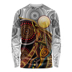 Aboriginal Kangaroo Pattern Dot Art Long Sleeve Shirt