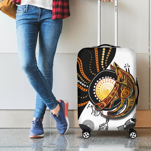 Aboriginal Kangaroo Pattern Dot Art Luggage Cover