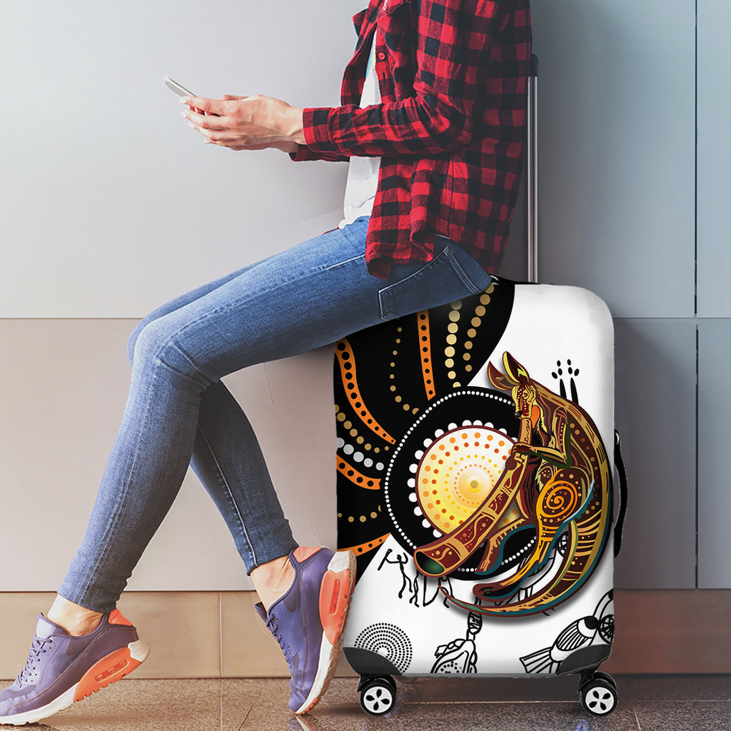 Aboriginal Kangaroo Pattern Dot Art Luggage Cover