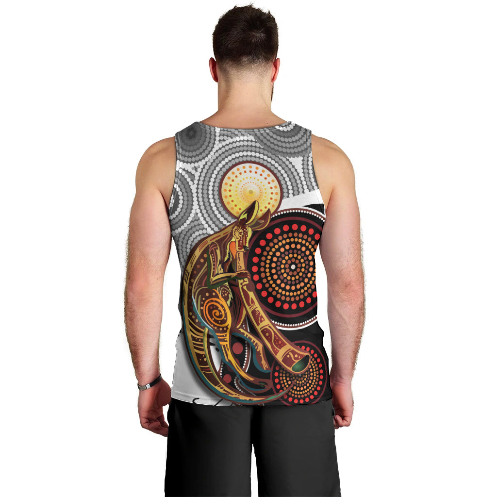 Aboriginal Kangaroo Pattern Dot Art Men Tank Top