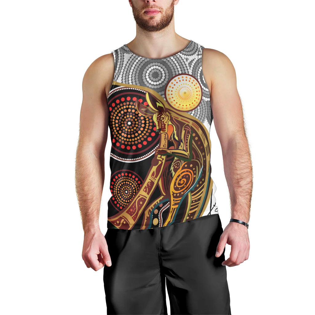 Aboriginal Kangaroo Pattern Dot Art Men Tank Top