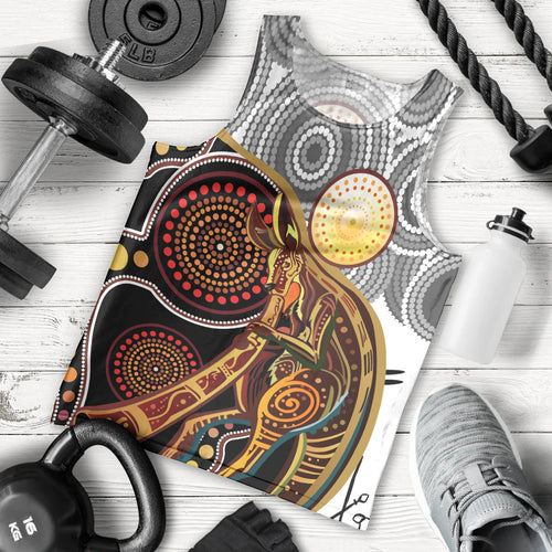 Aboriginal Kangaroo Pattern Dot Art Men Tank Top