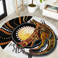 Aboriginal Kangaroo Pattern Dot Art Round Carpet