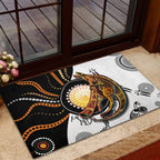 Aboriginal Kangaroo Pattern Dot Art Rubber Doormat
