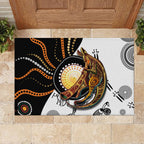 Aboriginal Kangaroo Pattern Dot Art Rubber Doormat