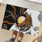 Aboriginal Kangaroo Pattern Dot Art Rubber Doormat