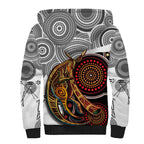 Aboriginal Kangaroo Pattern Dot Art Sherpa Hoodie