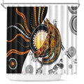 Aboriginal Kangaroo Pattern Dot Art Shower Curtain