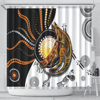 Aboriginal Kangaroo Pattern Dot Art Shower Curtain