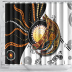 Aboriginal Kangaroo Pattern Dot Art Shower Curtain