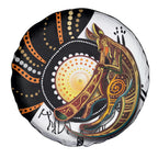 Aboriginal Kangaroo Pattern Dot Art Spare Tire Cover