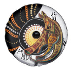 Aboriginal Kangaroo Pattern Dot Art Spare Tire Cover