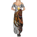 Aboriginal Kangaroo Pattern Dot Art Summer Maxi Dress