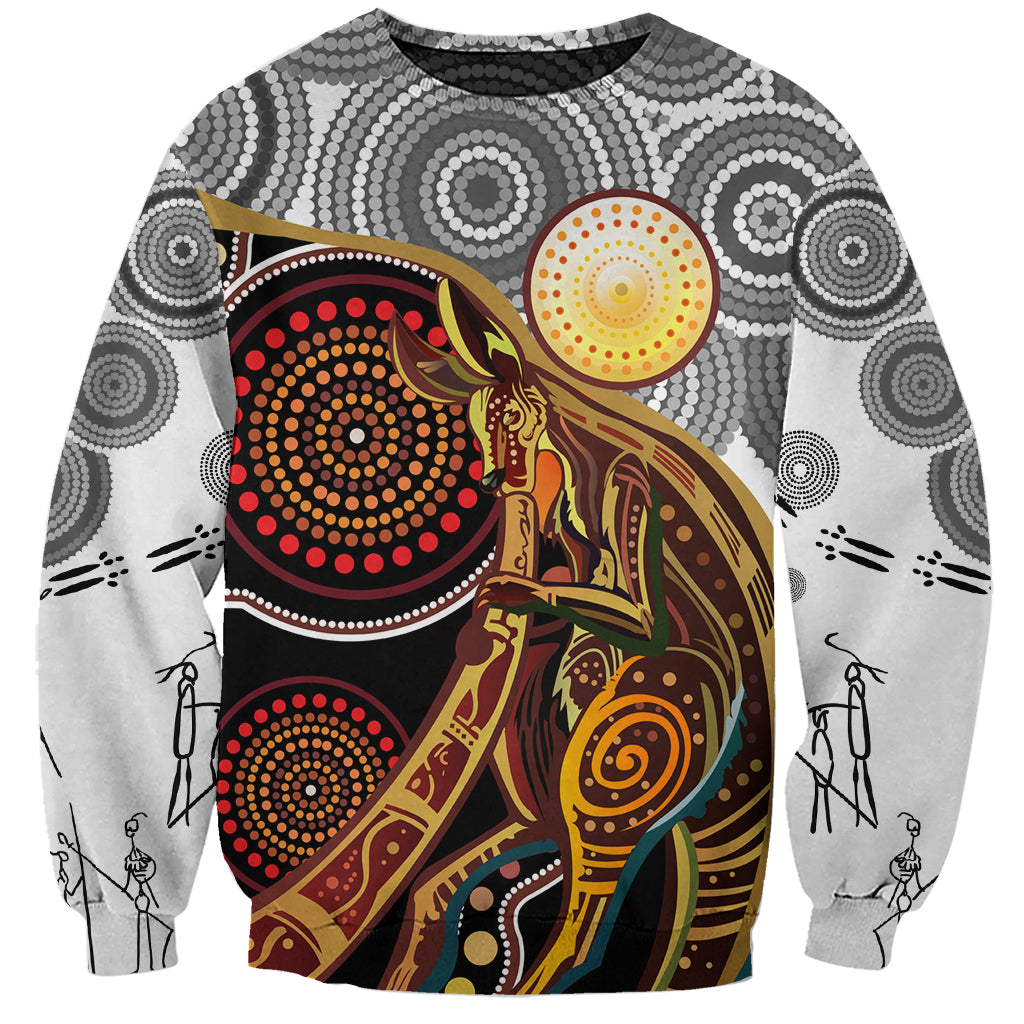 Aboriginal Kangaroo Pattern Dot Art Sweatshirt