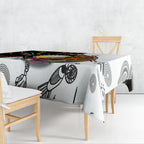 Aboriginal Kangaroo Pattern Dot Art Tablecloth