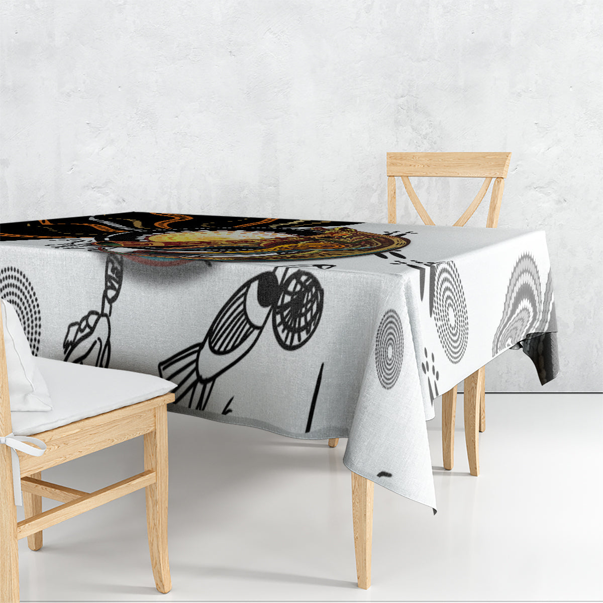 Aboriginal Kangaroo Pattern Dot Art Tablecloth