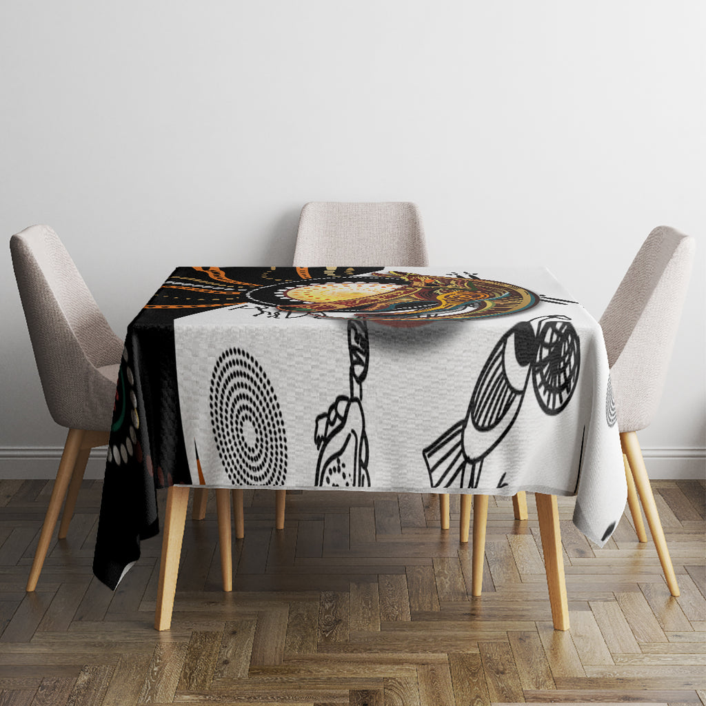 Aboriginal Kangaroo Pattern Dot Art Tablecloth