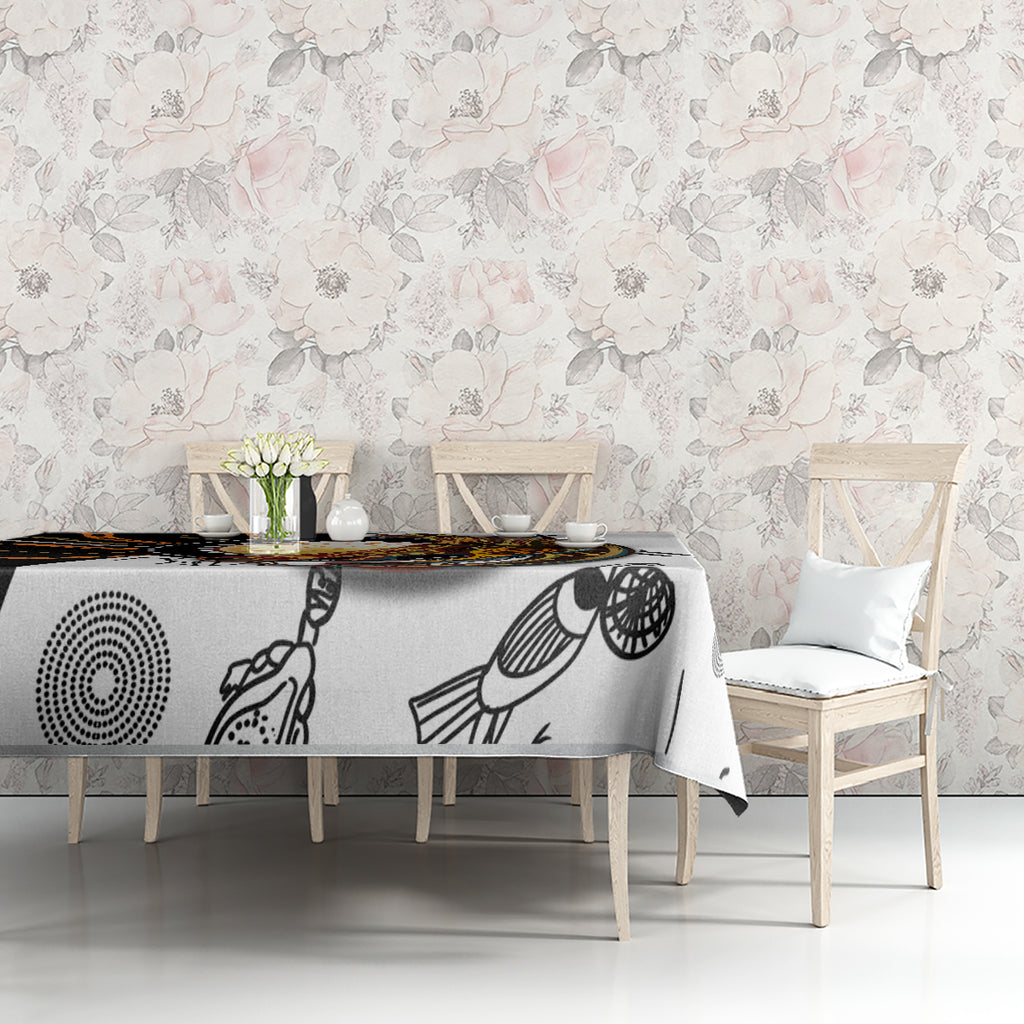 Aboriginal Kangaroo Pattern Dot Art Tablecloth