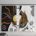 Aboriginal Kangaroo Pattern Dot Art Window Curtain