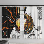 Aboriginal Kangaroo Pattern Dot Art Window Curtain