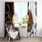 Aboriginal Kangaroo Pattern Dot Art Window Curtain