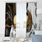 Aboriginal Kangaroo Pattern Dot Art Window Curtain