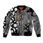 Torest Trait Islands Map Mix Aboriginal Pattern Bomber Jacket