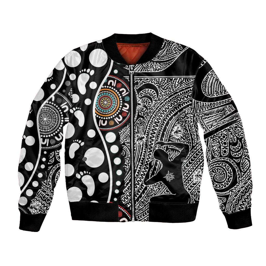 Torest Trait Islands Map Mix Aboriginal Pattern Bomber Jacket
