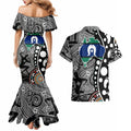 Torest Trait Islands Map Mix Aboriginal Pattern Couples Matching Mermaid Dress and Hawaiian Shirt