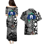 Torest Trait Islands Map Mix Aboriginal Pattern Couples Matching Puletasi and Hawaiian Shirt