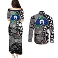 Torest Trait Islands Map Mix Aboriginal Pattern Couples Matching Puletasi and Long Sleeve Button Shirt