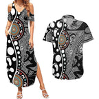 Torest Trait Islands Map Mix Aboriginal Pattern Couples Matching Summer Maxi Dress and Hawaiian Shirt