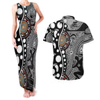 Torest Trait Islands Map Mix Aboriginal Pattern Couples Matching Tank Maxi Dress and Hawaiian Shirt