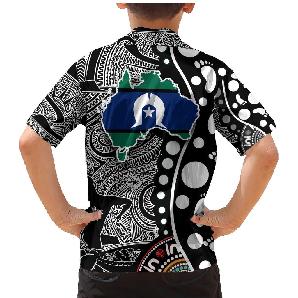 Torest Trait Islands Map Mix Aboriginal Pattern Family Matching Mermaid Dress and Hawaiian Shirt