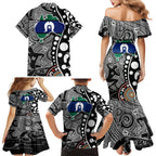 Torest Trait Islands Map Mix Aboriginal Pattern Family Matching Mermaid Dress and Hawaiian Shirt