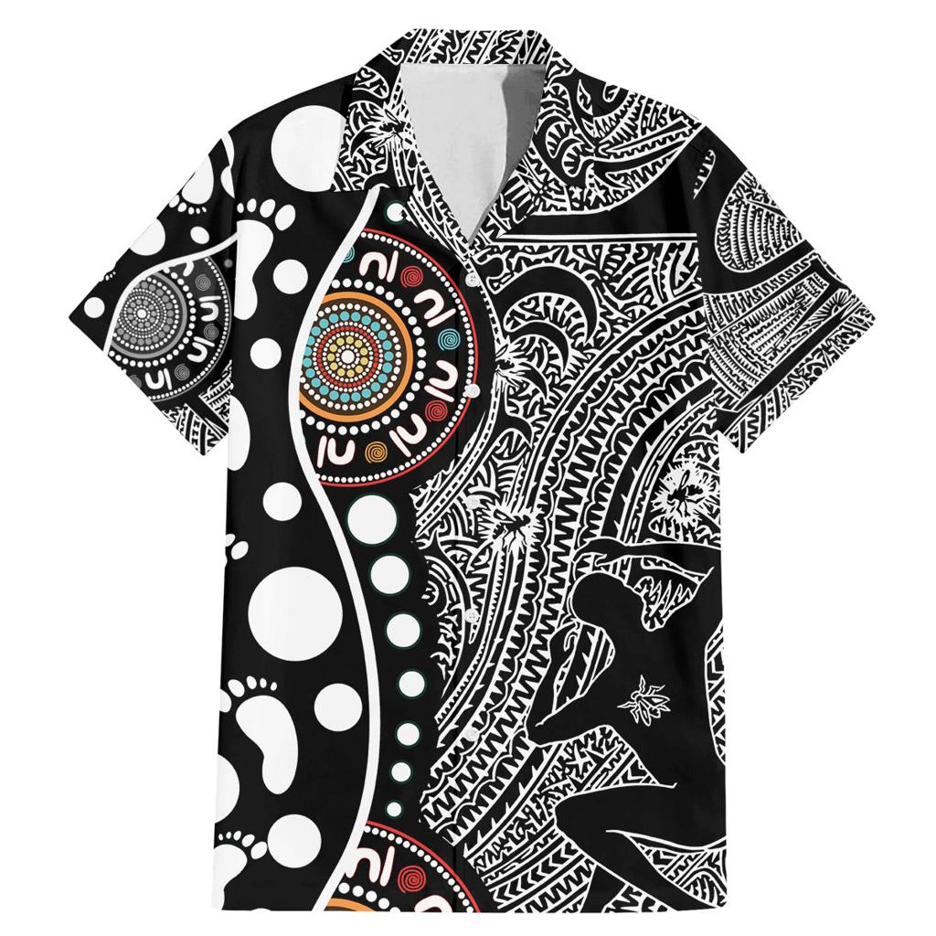 Torest Trait Islands Map Mix Aboriginal Pattern Family Matching Mermaid Dress and Hawaiian Shirt